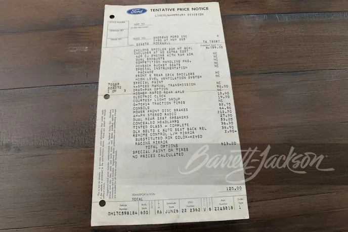 Factory Invoice from 90s